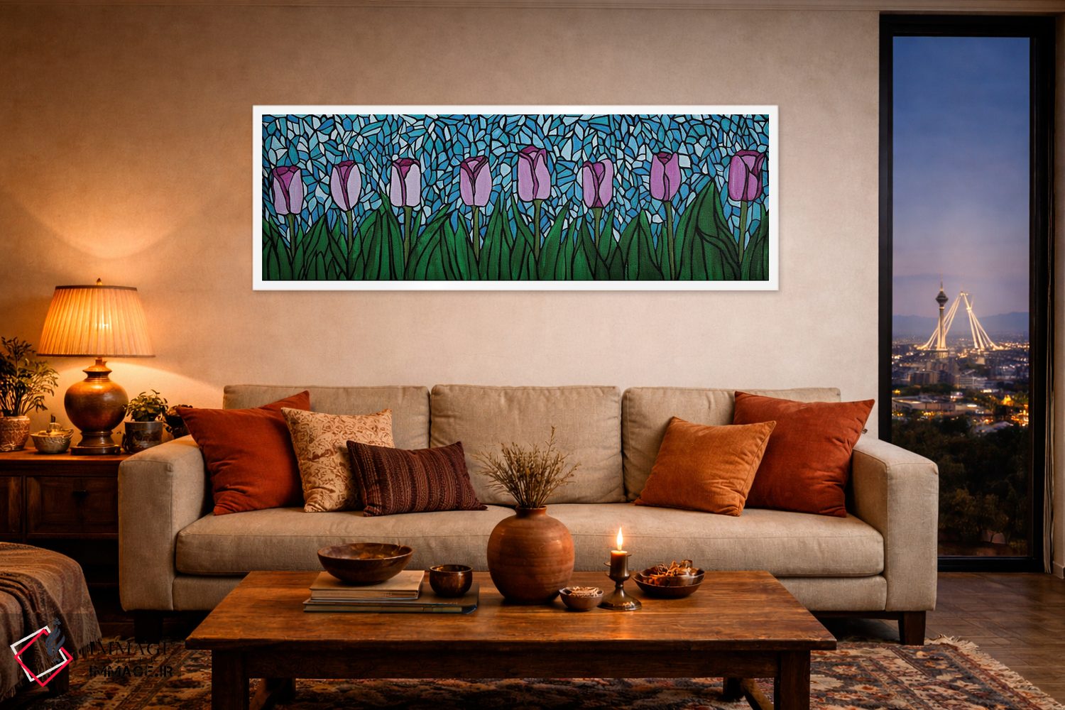 تابلو دکوراتیو باغ کوچک لاله ها اثر ریچل اولینوک - D4W