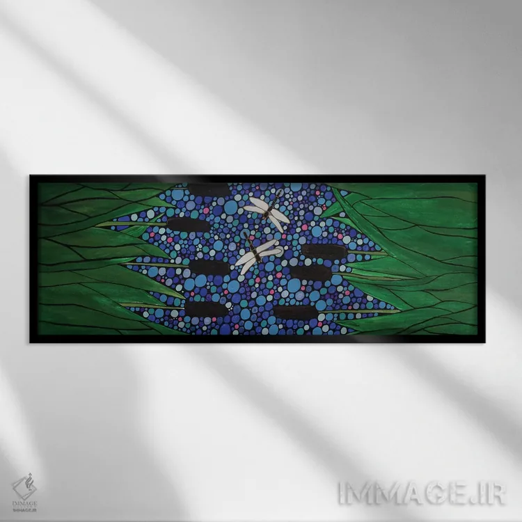 تابلو دکوراتیو سنجاقک ها اثر ریچل اولینوک - نمای قابدار مشکی