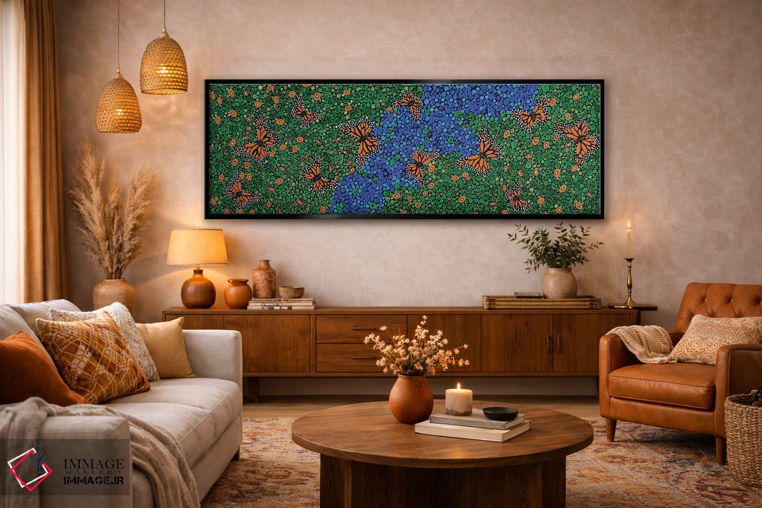 تابلو دکوراتیو پروانه های مونارک اثر ریچل اولینوک - D5B