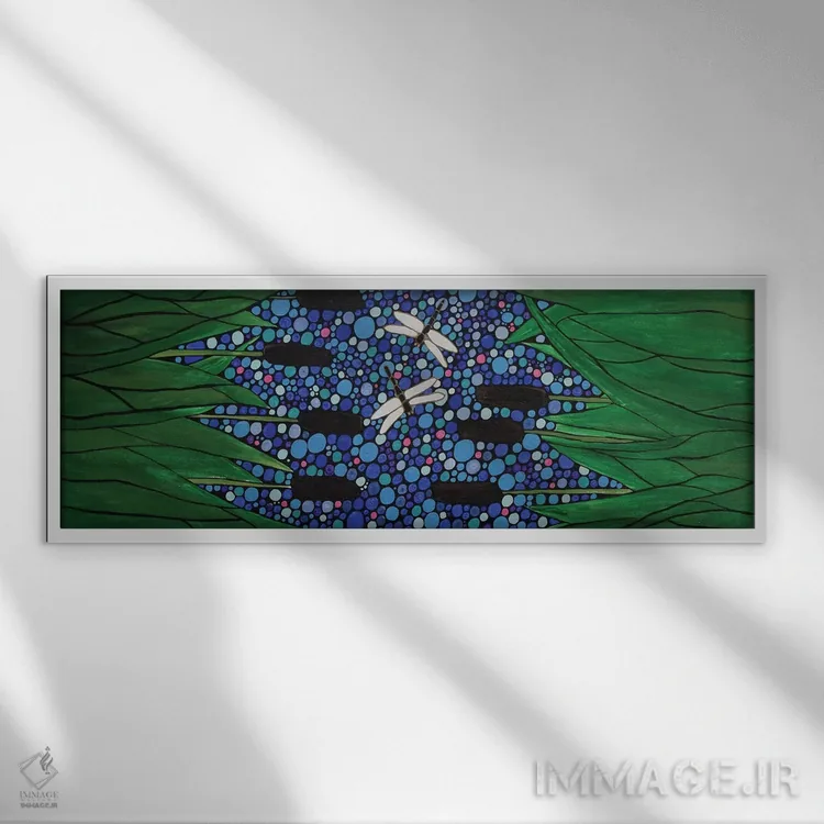 تابلو دکوراتیو سنجاقک ها اثر ریچل اولینوک - نمای قابدار سفید