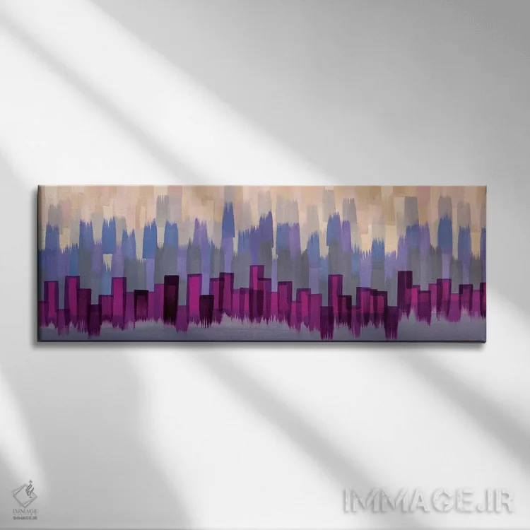 تابلو انتزاعی درخشش حاشیه ای اثر رشل روس - نمای روبهرو روی دیوار