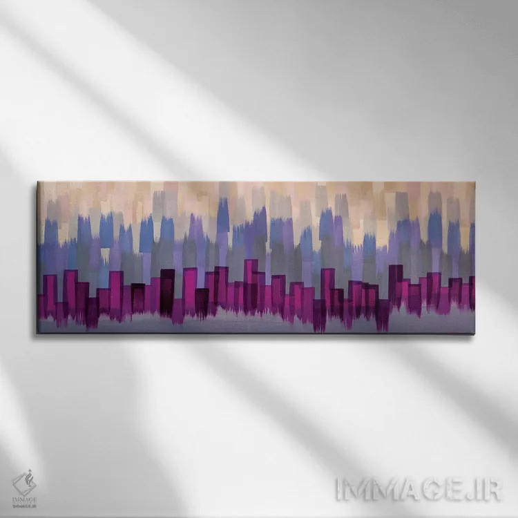 تابلو انتزاعی درخشش حاشیه ای اثر رشل روس - نمای روبهرو روی دیوار