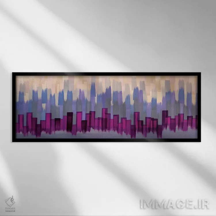 تابلو انتزاعی درخشش حاشیه ای اثر رشل روس - نمای قابدار مشکی