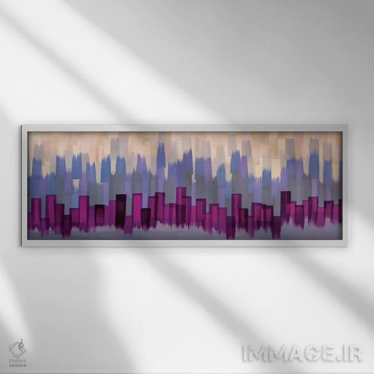 تابلو انتزاعی درخشش حاشیه ای اثر رشل روس - نمای قابدار سفید