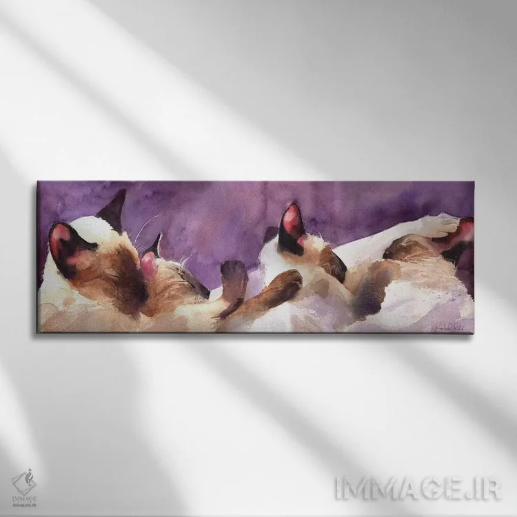 تابلو دکوراتیو نوارهای سیامی اثر ریچل پارکر - نمای روبهرو روی دیوار