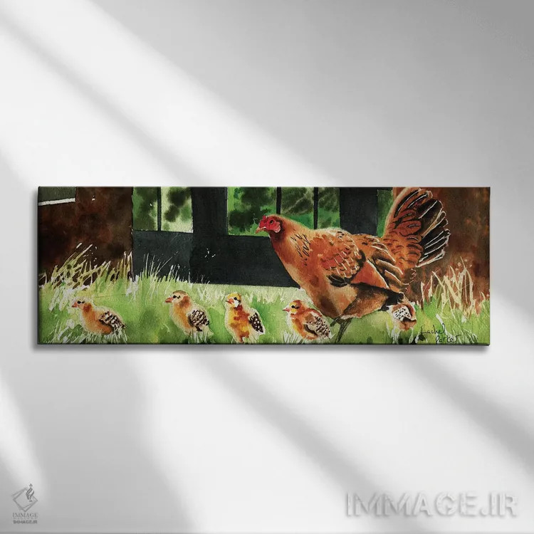 تابلو دکوراتیو مادر مرغ اثر ریچل پارکر - نمای روبهرو روی دیوار