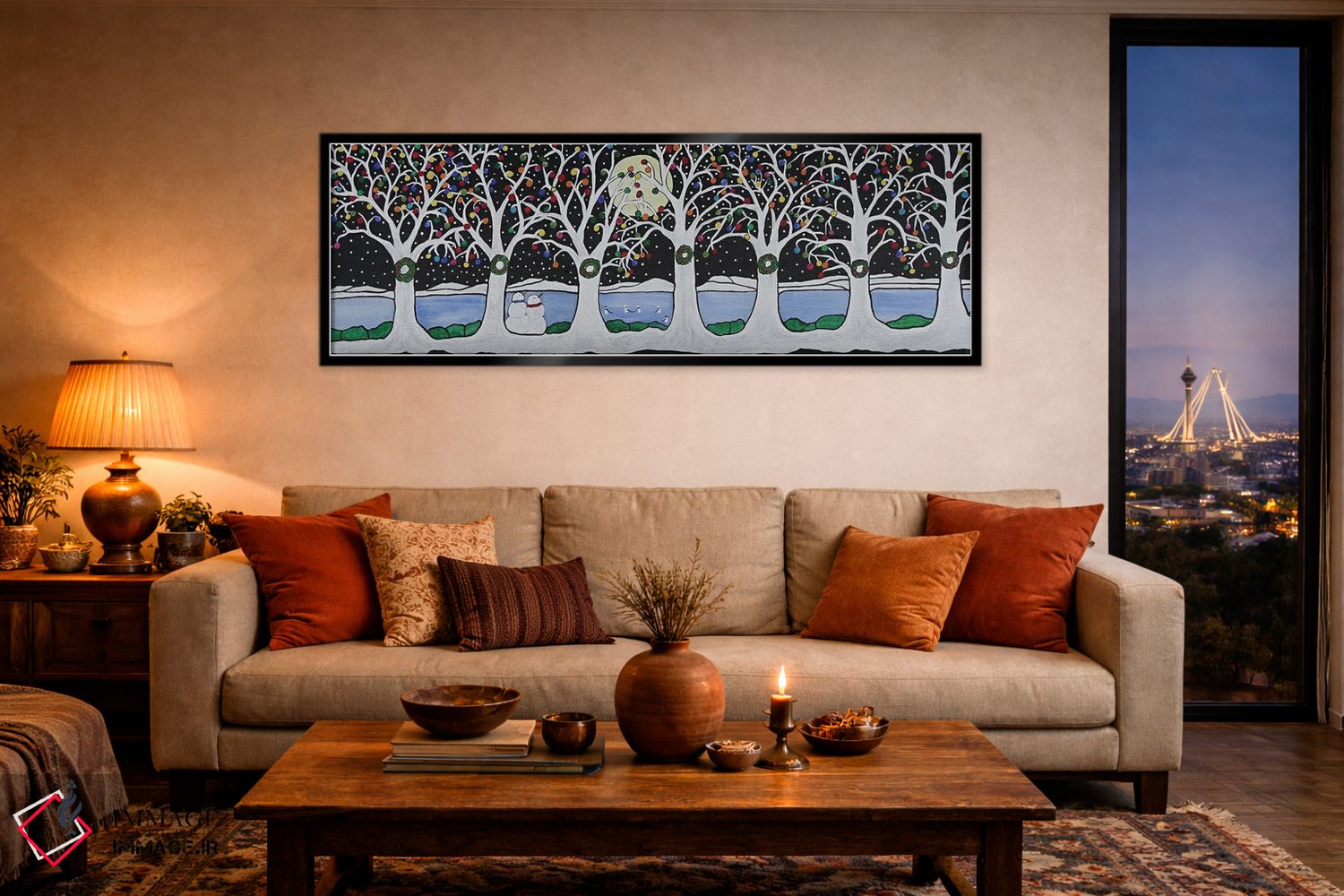 تابلو دکوراتیو آدم برفی ها در حال بازی هاکی اثر ریچل اولینوک - D5B