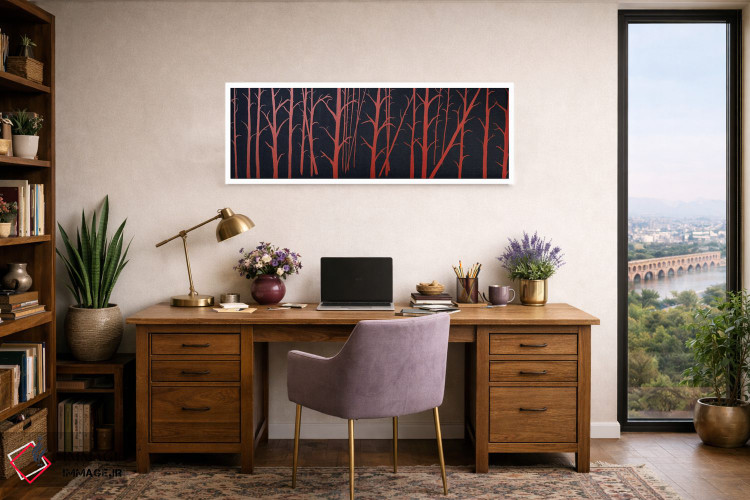 تابلو دکوراتیو درختان با رنگ خاکی سوخته اثر ریچل اولینوک - D1W