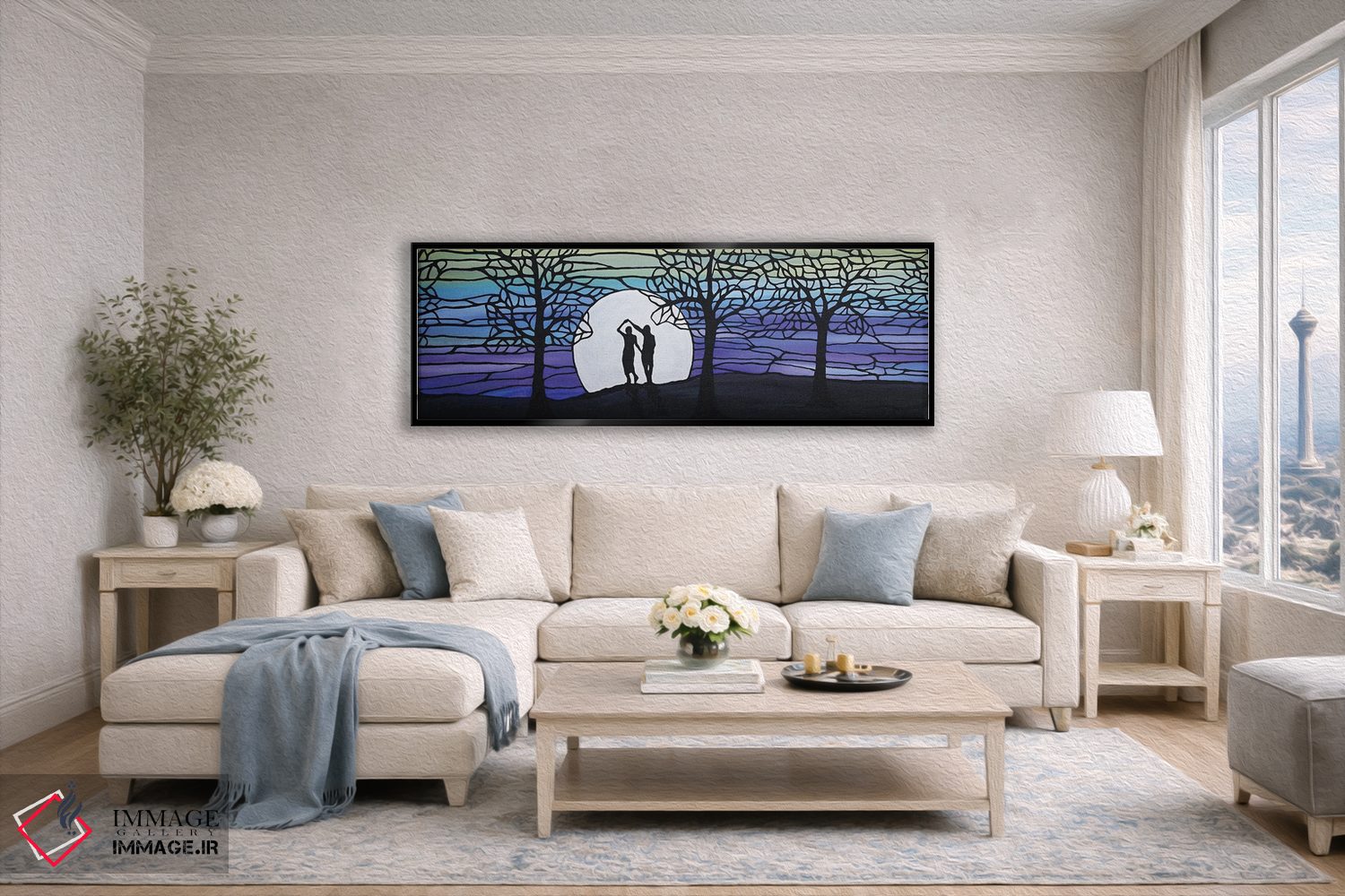 تابلو دکوراتیو رقص زیر نور ماه اثر ریچل اولینوک - D4B