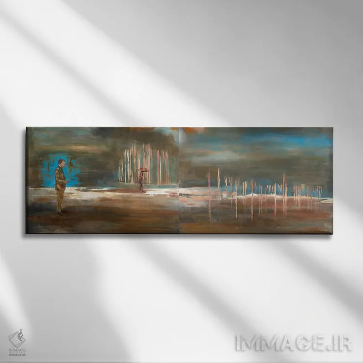تابلو انتزاعی ایستاده ام، دیگر به کجا می توانم بروم اثر کریس روبوراس - نمای روبهرو روی دیوار