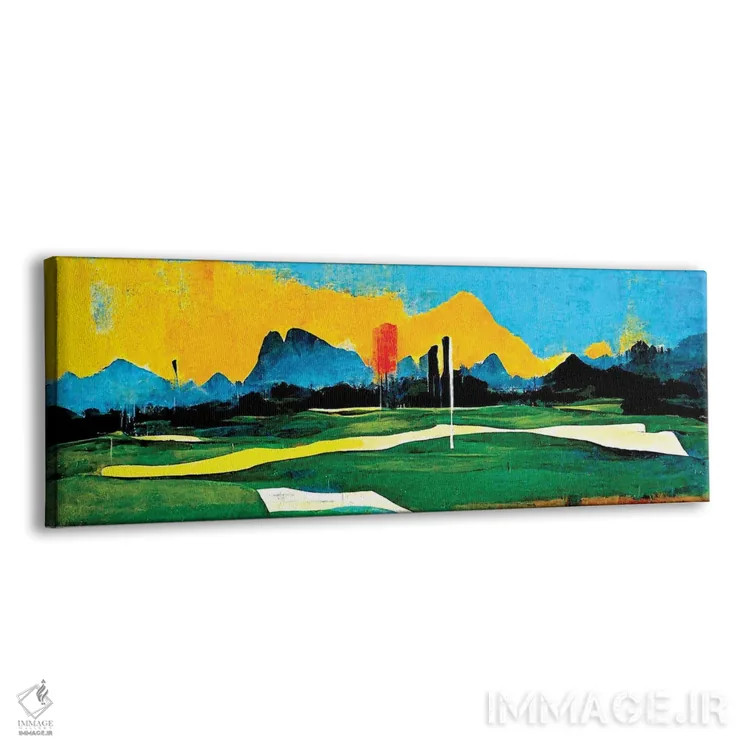 تابلو انتزاعی روی سبزه ۴ اثر ری پاورز - نمای پرسپکتیو محصول