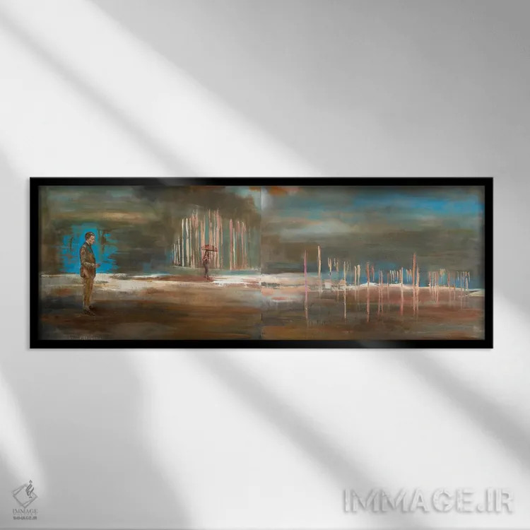 تابلو انتزاعی ایستاده ام، دیگر به کجا می توانم بروم اثر کریس روبوراس - نمای قابدار مشکی