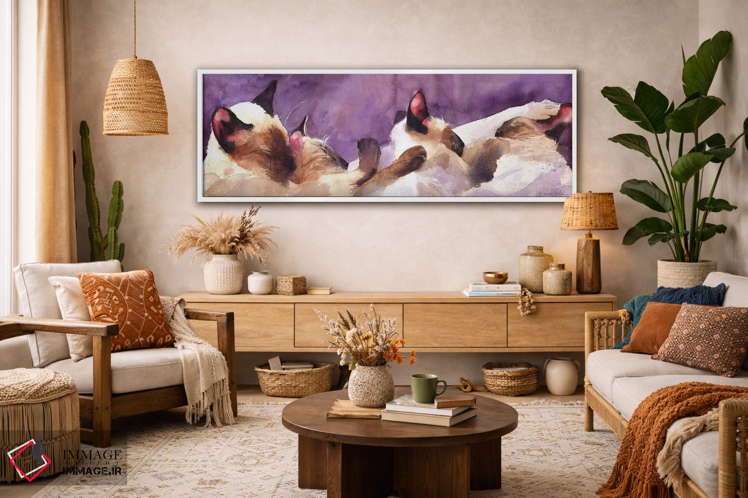 تابلو دکوراتیو نوارهای سیامی اثر ریچل پارکر - D2W