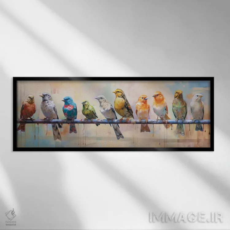 تابلو دکوراتیو خط کر سوم اثر ری پاورز - نمای قابدار مشکی