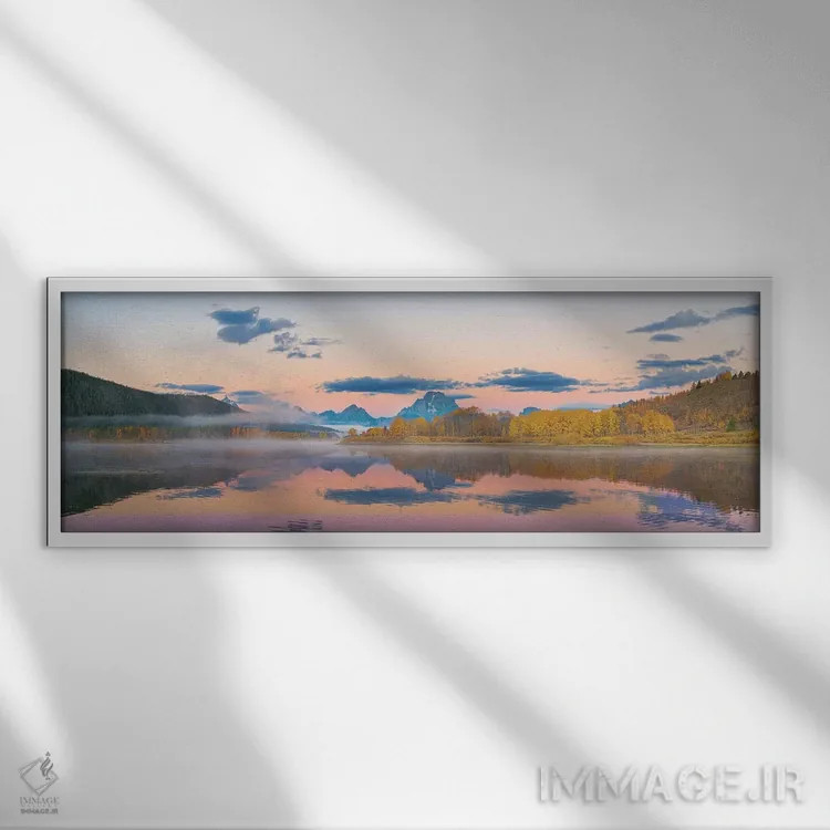 تابلو دکوراتیو Grand Teton National Park, Wyoming I,طلوع آفتاب در خم… اثر ریچارد و سوزان دی - نمای قابدار سفید