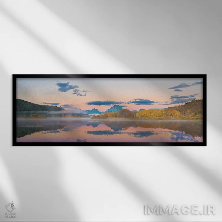 تابلو دکوراتیو Grand Teton National Park, Wyoming I,طلوع آفتاب در خم… اثر ریچارد و سوزان دی - نمای قابدار مشکی