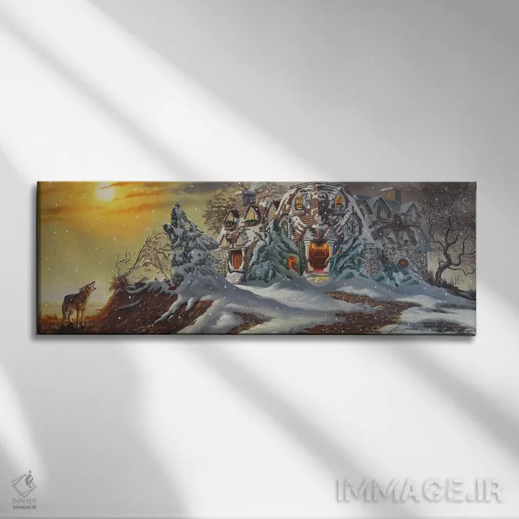 تابلو دکوراتیو عمارت تسخیر شده اثر دی. "راستی" راست - نمای روبهرو روی دیوار