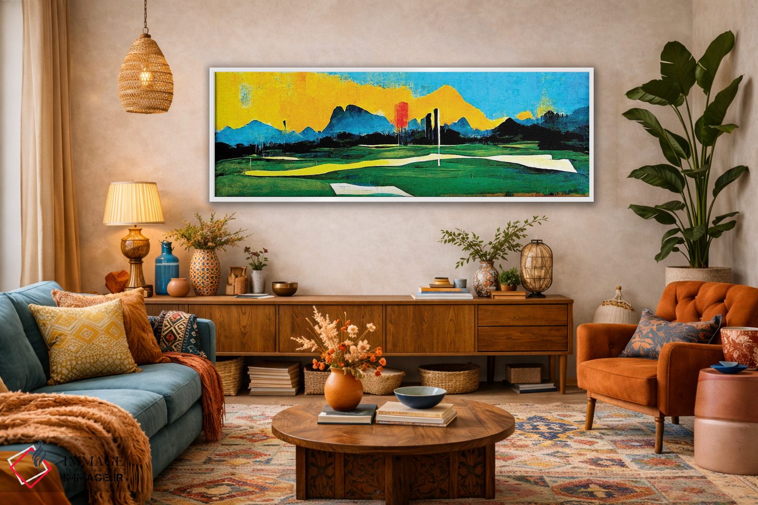 تابلو انتزاعی روی سبزه ۴ اثر ری پاورز - D2W