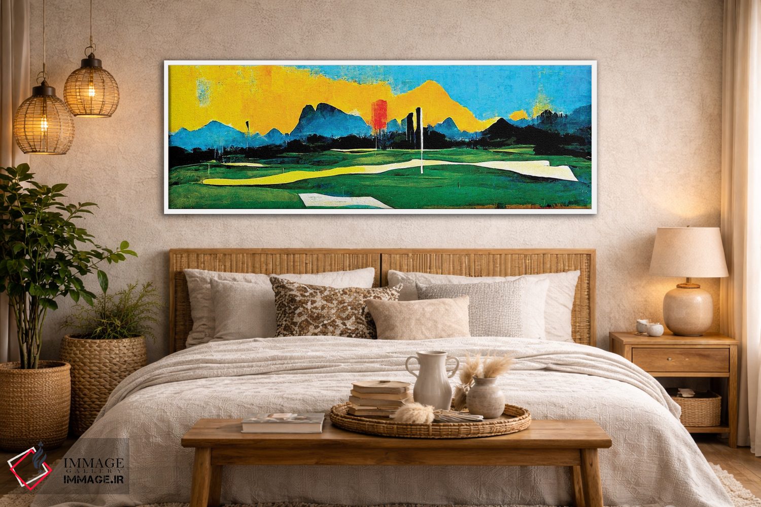 تابلو انتزاعی روی سبزه ۴ اثر ری پاورز - D5W