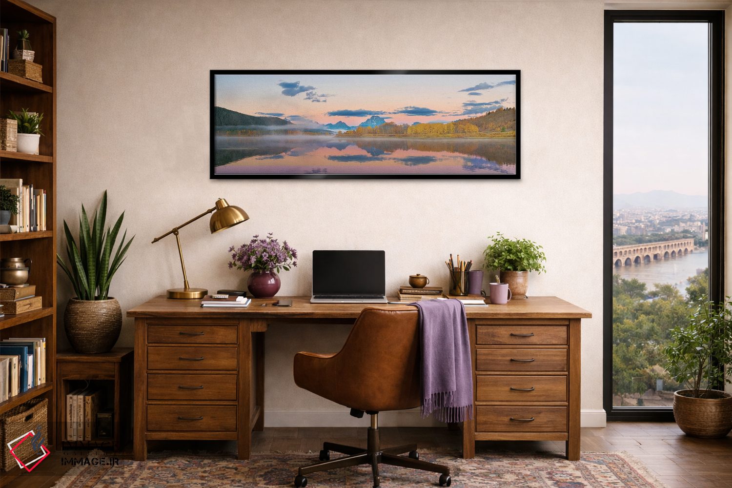 تابلو دکوراتیو Grand Teton National Park, Wyoming I,طلوع آفتاب در خم… اثر ریچارد و سوزان دی - D2B