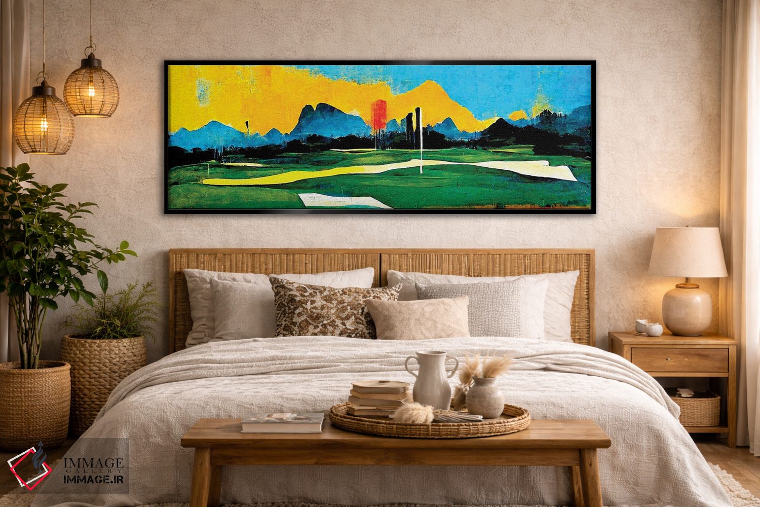 تابلو انتزاعی روی سبزه ۴ اثر ری پاورز - D6B