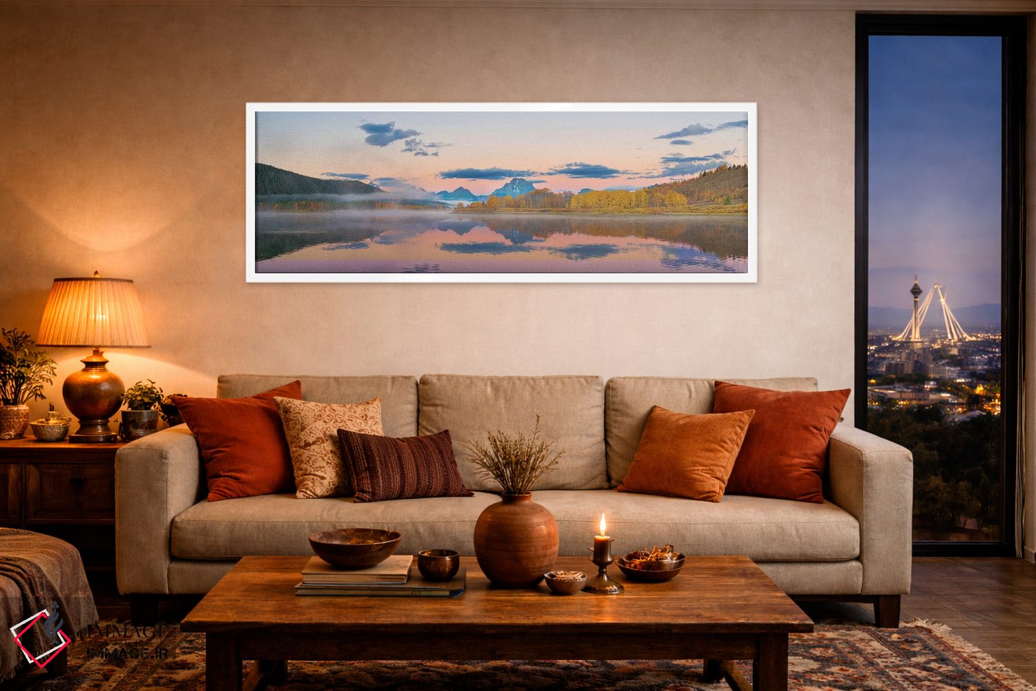 تابلو دکوراتیو Grand Teton National Park, Wyoming I,طلوع آفتاب در خم… اثر ریچارد و سوزان دی - D3W