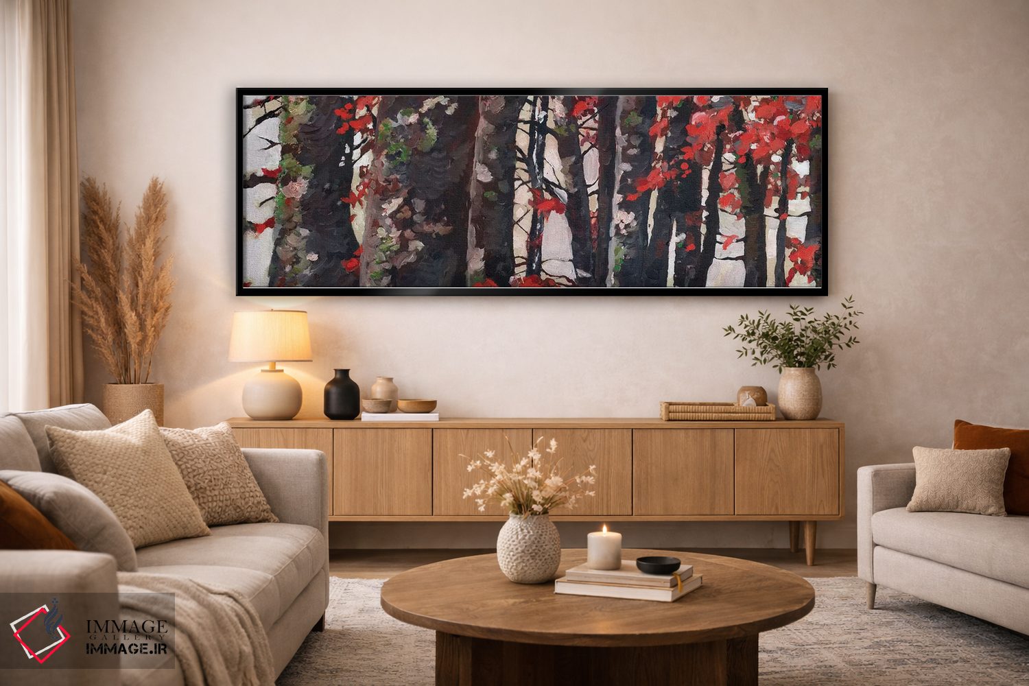 تابلو دکوراتیو برگ های سرخ اثر ریچل پارکر - D5B