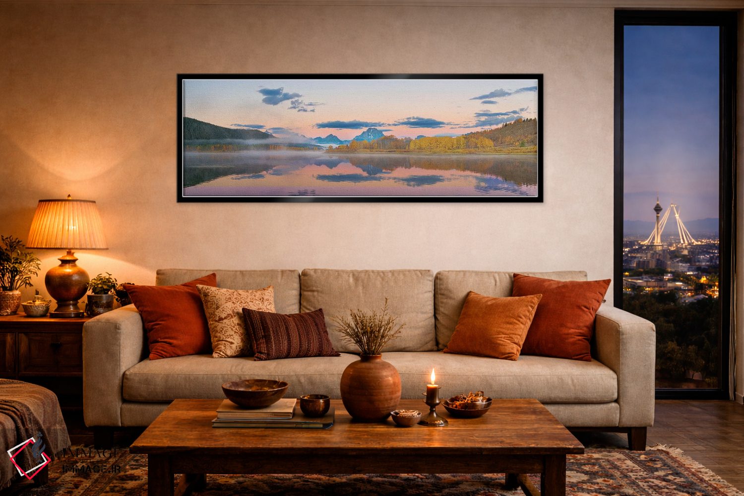 تابلو دکوراتیو Grand Teton National Park, Wyoming I,طلوع آفتاب در خم… اثر ریچارد و سوزان دی - D6B