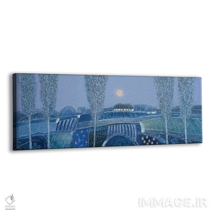 تابلو انتزاعی در این آبی عصرگاهی اثر راب فن هوک - نمای پرسپکتیو محصول
