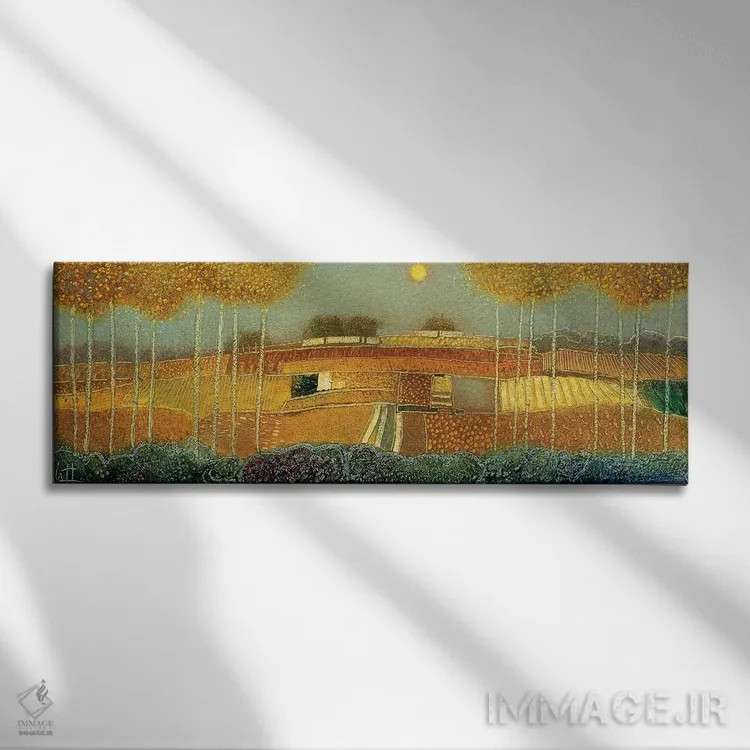 تابلو انتزاعی نزدیک به غروب است اثر راب فن هوک - نمای روبهرو روی دیوار