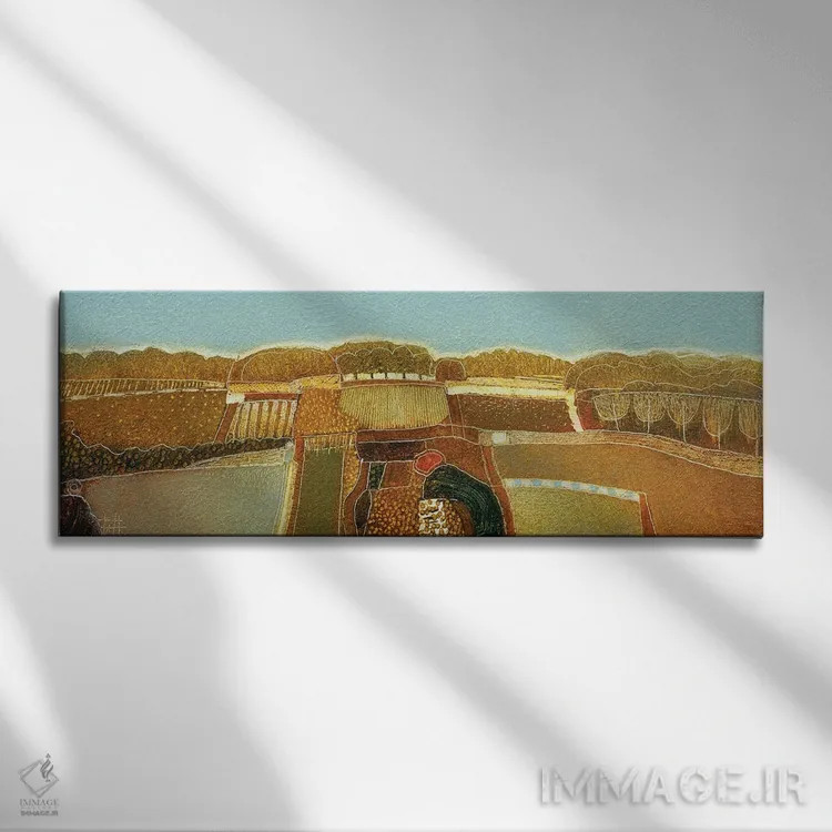 تابلو انتزاعی تماشای آسمان های آفتابی اثر راب فن هوک - نمای روبهرو روی دیوار