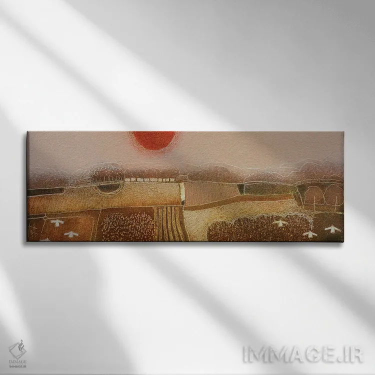 تابلو انتزاعی تماشای عبور تابستان اثر راب فن هوک - نمای روبهرو روی دیوار