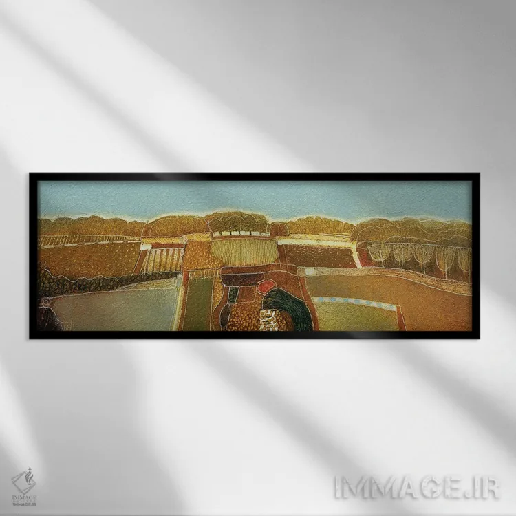 تابلو انتزاعی تماشای آسمان های آفتابی اثر راب فن هوک - نمای قابدار مشکی