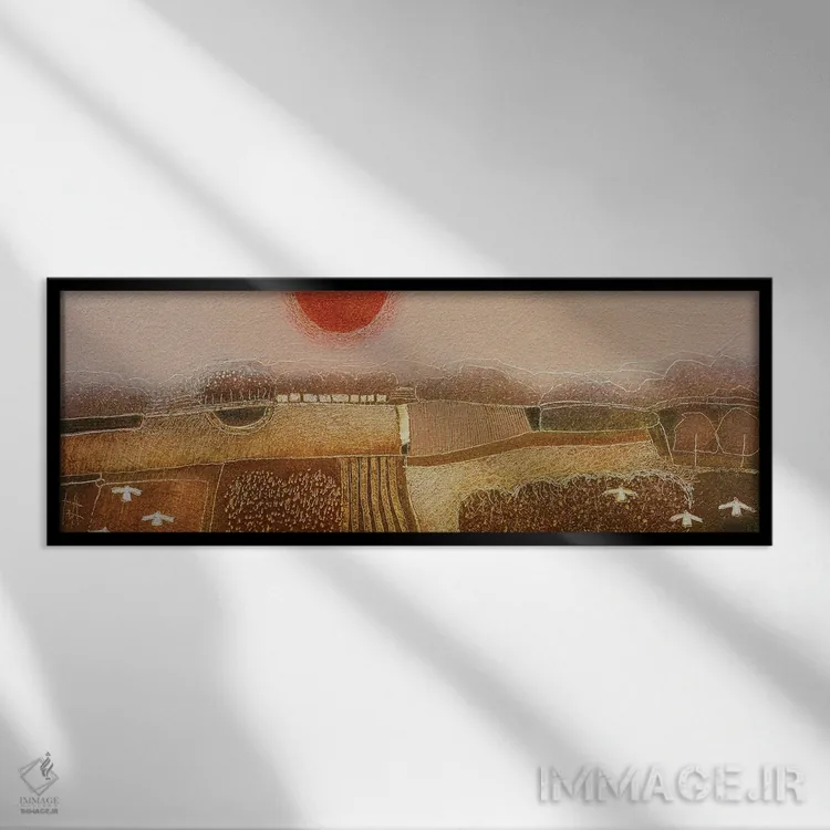 تابلو انتزاعی تماشای عبور تابستان اثر راب فن هوک - نمای قابدار مشکی