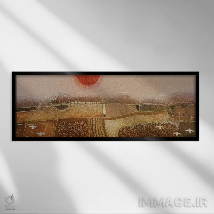 تابلو انتزاعی تماشای عبور تابستان اثر راب فن هوک - نمای قابدار مشکی