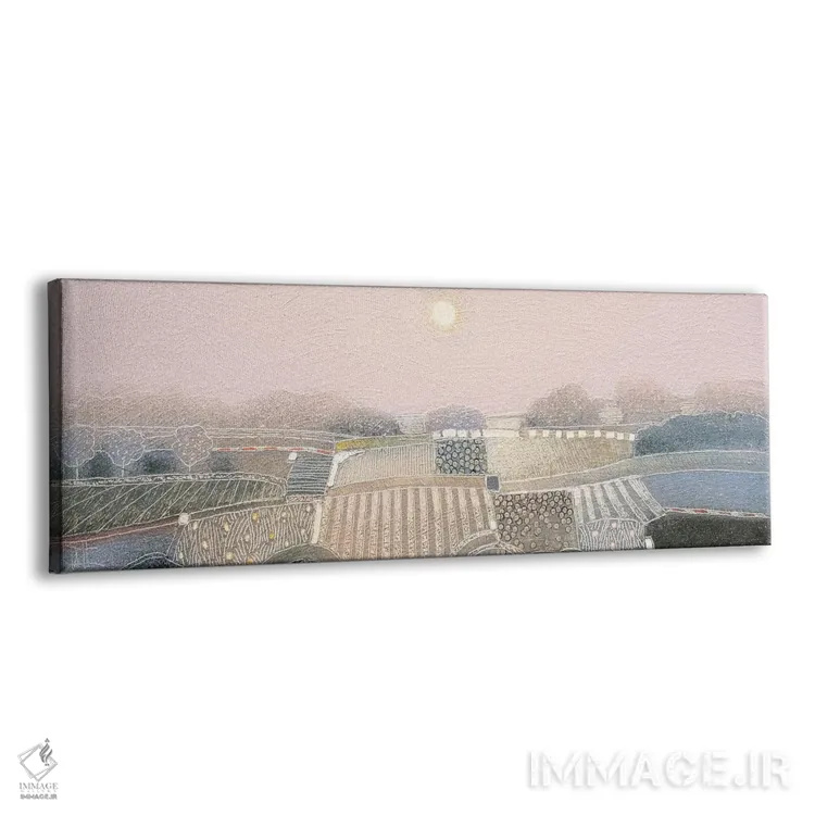 تابلو انتزاعی زیر آسمان های صورتی اثر راب فن هوک - نمای پرسپکتیو محصول