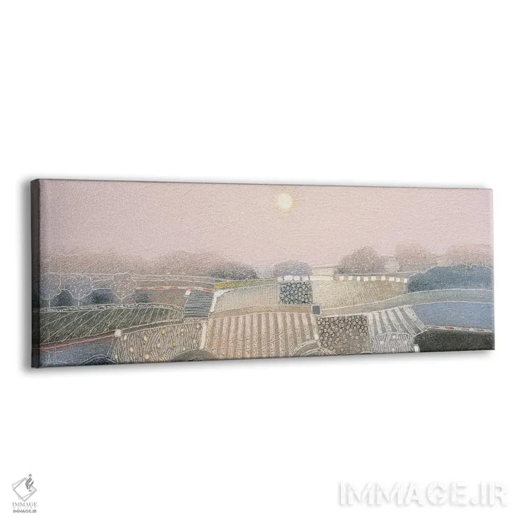 تابلو انتزاعی زیر آسمان های صورتی اثر راب فن هوک - نمای پرسپکتیو محصول