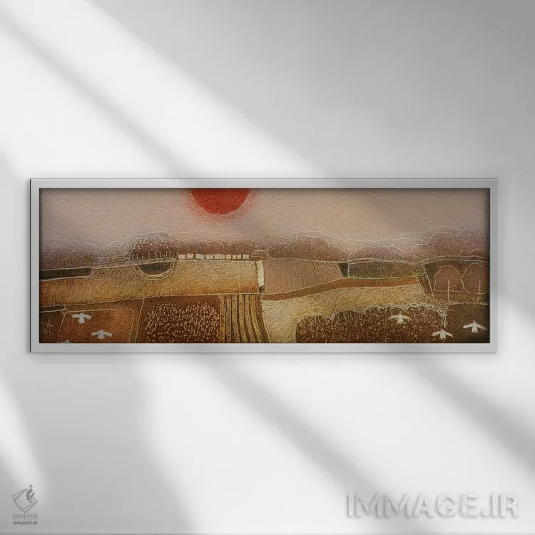 تابلو انتزاعی تماشای عبور تابستان اثر راب فن هوک - نمای قابدار سفید