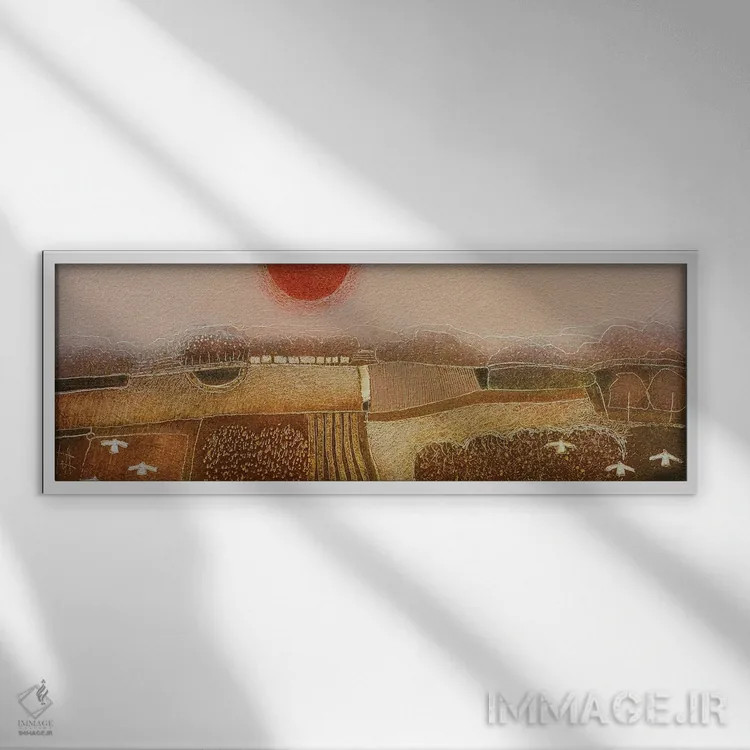 تابلو انتزاعی تماشای عبور تابستان اثر راب فن هوک - نمای قابدار سفید