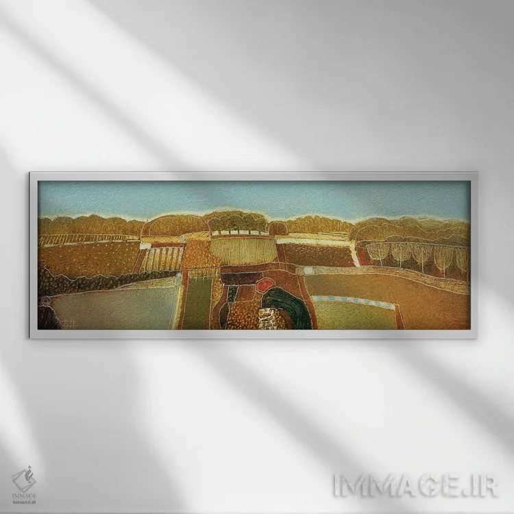 تابلو انتزاعی تماشای آسمان های آفتابی اثر راب فن هوک - نمای قابدار سفید