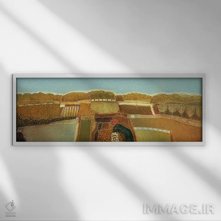 تابلو انتزاعی تماشای آسمان های آفتابی اثر راب فن هوک - نمای قابدار سفید