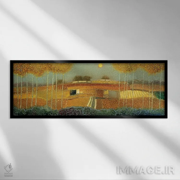 تابلو انتزاعی نزدیک به غروب است اثر راب فن هوک - نمای قابدار مشکی