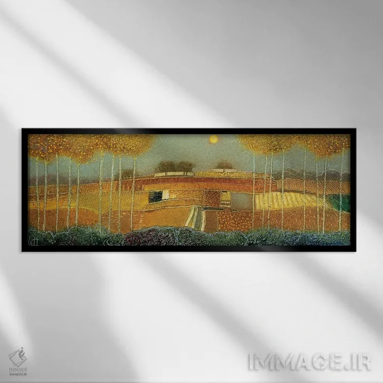 تابلو انتزاعی نزدیک به غروب است اثر راب فن هوک - نمای قابدار مشکی