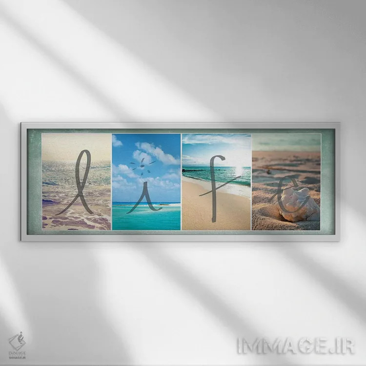 تابلو دکوراتیو زندگی دریایی اثر سوزان برایانت - نمای قابدار سفید