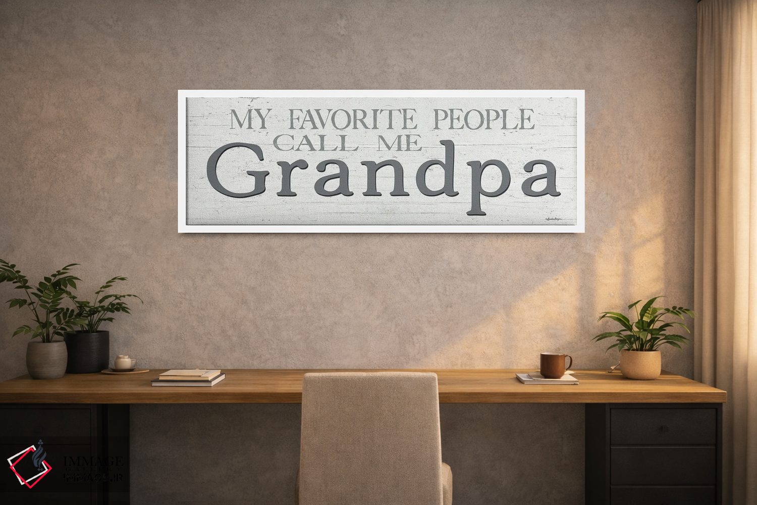 تابلو دکوراتیو عزیزترین های من مرا پدربزرگ صدا می زنند اثر سوزی بویر - D1W