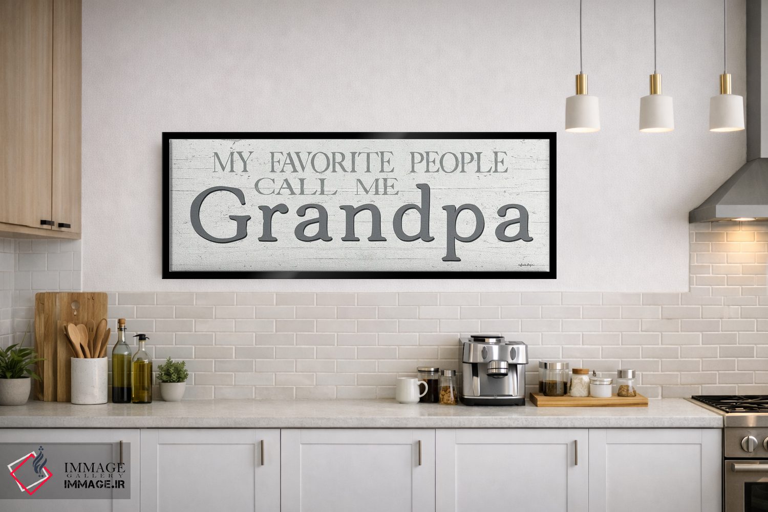 تابلو دکوراتیو عزیزترین های من مرا پدربزرگ صدا می زنند اثر سوزی بویر - D2B