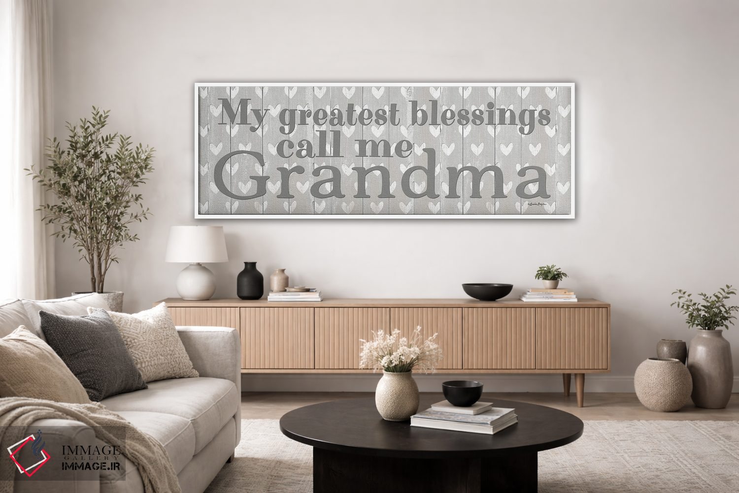 تابلو دکوراتیو بزرگ ترین نعمت هایم مرا مادربزرگ صدا می زنند اثر سوزی بویر - D3W