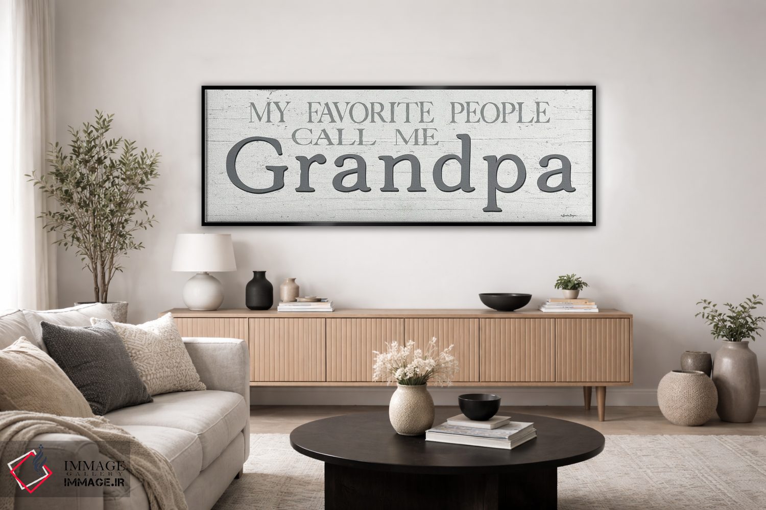 تابلو دکوراتیو عزیزترین های من مرا پدربزرگ صدا می زنند اثر سوزی بویر - D5B