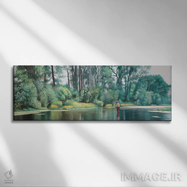 تابلو دکوراتیو رها کردن مگس روی آب اثر شرلی کلیری - نمای روبهرو روی دیوار