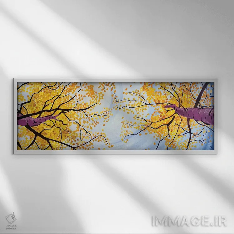 تابلو دکوراتیو پاییز از بالا اثر اسکات کلندنیل - نمای قابدار سفید